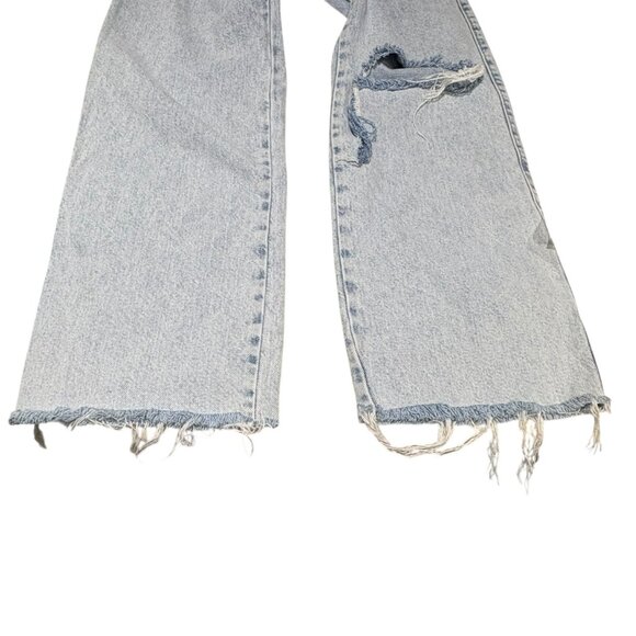 Zara Straight Leg Raw Hem Button Fly Jeans Size 0 - Picture 3 of 12